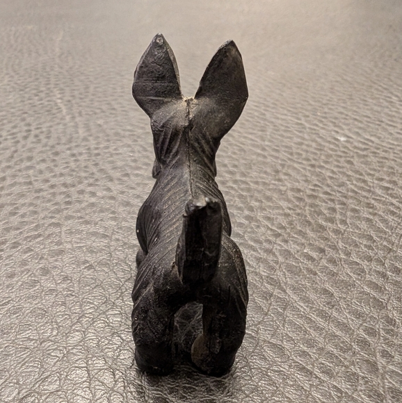 MCM Wood Carved Schnauzer Scotty Dogs Carving Figurine Mid Century 60s Lot Of 2 - Picture 11 of 14